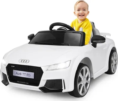 Produktbild von Audi TT RS Elektroauto mit 2,4G Fernbedienung, 6V batteriebetriebenes Kinderfahrzeug, Elektrofahrzeuge mit Hupe & Licht & Musik & Sicherheitsgurt (Weiß)