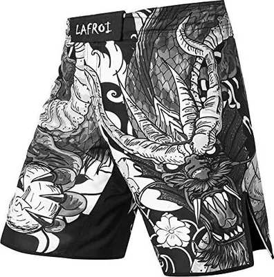 Produktbild von LAFROI Herren MMA Cross-Training Box Shorts Trunks Fight Wear mit Kordelzug und Tasche