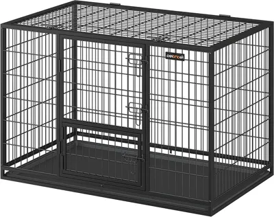 Zdjęcie produktu dla Klatka dla psa - Wybieg dla psa - Bezpieczne schronienie - Drzwi dwuskrzydłowe - 122 cm - Czarna