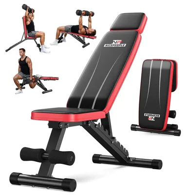 Image de Banc d'haltères - Réglable - Capacité de charge de 300 kg - 10 positions du dossier - Métal noir pour fitness