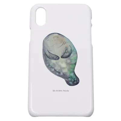 Produktbild von Mr. & Mrs. Panda Iphone 10 Handyhülle Seekuh Happy - Weiß - Geschenk, Cover, Freundin, Handy Case, Seekühe, Zufrieden, Respekt, X, Achtsamkeit, Meer