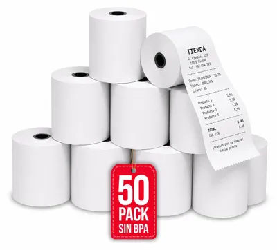 Image de COM-FORT HOUSE Papier thermique 80 × 80 mm 60 g/m² sans BPA Lot 50