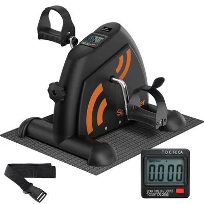 Image de Mini vélo d'appartement avec écran LCD - appareil d'entraînement pour les personnes âgées - compact - pour une utilisation à domicile