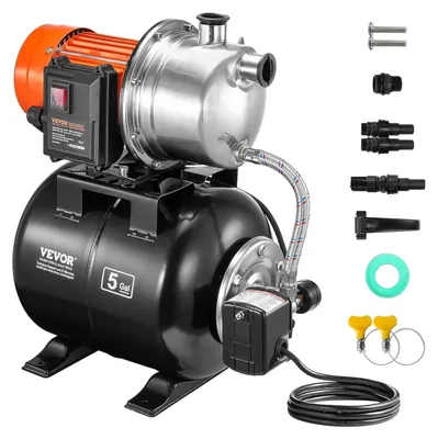 Imagen del producto de Bomba de agua sumergible - 1176W - 5600 l/h - Con depósito de presión de 19 litros y presostato - Para riego