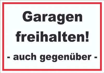 Produktbild von Garagen freihalten Aufkleber A4 (210x297mm)
