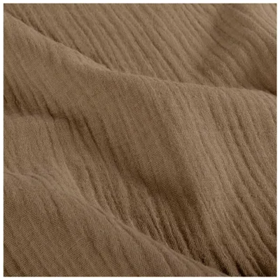 Musselin Bio Organic ab 1m Baumwollstoff Double Gauze Mulltuch Stoff Oeko-Tex hellbraun