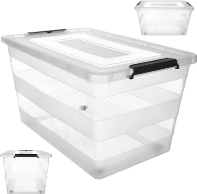 Zdjęcie produktu dla KADAX pojemnik z pokrywą, 55 l, plastikowy organizer na zabawki
