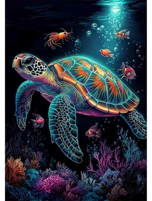 Produktbild von 5D Diamond Painting Schildkröte Set für Erwachsene, DIY Diamant Malerei Tiere, Wanddekoration, 30x40cm