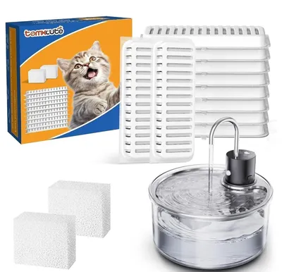 Productafbeelding van Katzenbrunnen filtersysteem: 10 filters + 2 filtersponsjes voor drinkfonteinen van 3,2 liter