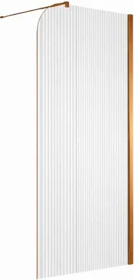 Image de Paroi de douche italienne flûtée - 110 x 195 cm - Cuivre brossé - Droite - LUCIA