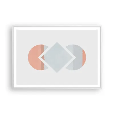 Produktbild von Gerahmtes Poster - Weißer Rahmen - Stück Geometrisch Diamant - 100x70 cm - Wand Bild - Wanddeko - Wandbilder - Kunstposter - Wandposter - Bilderrahmen - Bilder - Kunstdruck - P2WAA100x70-4690