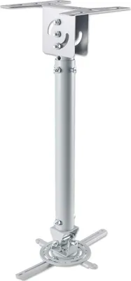 Produktbild von Manhattan Universal Deckenhalterung für Beamer, Stange neig-, schwenk- und höhenverstellbar, für Beamer bis zu 20 kg, Aluminium, silber, Zimmerdecke, 20 kg, Weiß, Manuell, 575 - 825 mm, 360°