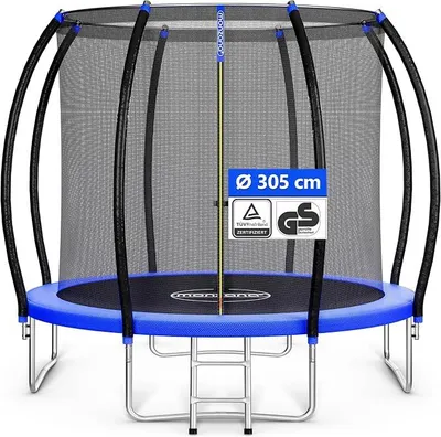 Produktbild von Trampolin ? 305 cm Rheinland GS Komplettset inkl. Sicherheitsnetz Innen Randabdeckung Kindertrampolin Gartentrampolin