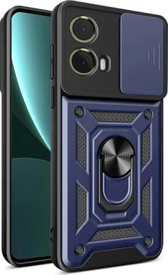 Produktbild von Motorola Moto G85 Hülle - Coverup Armor Ring Ständer Back Cover mit Kamera Schutz - Blau