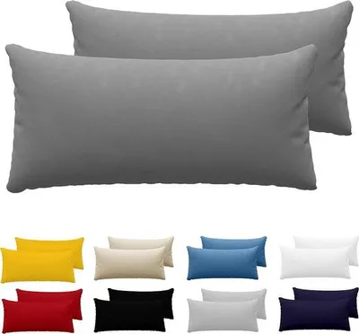 Productafbeelding van Famanu kussenslopen, 40 x 80 cm - antraciet, 100% jersey katoen, set van 2