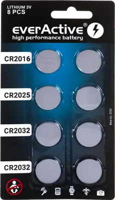 Obrázok produktu pre 8 x Set Lithiumbatterien everActive 4 x CR2032