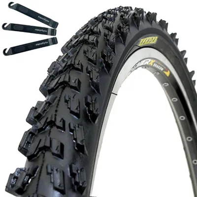 Zdjęcie produktu dla 1 x Opona rowerowa Kenda K-829 Psycho MTB, rozmiar 24 x 1,95 (50-507), kolor czarny, w zestawie łyżki do opon
