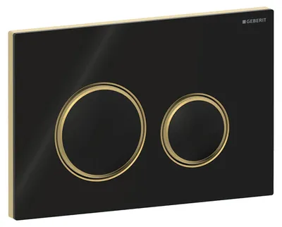 Produktbild von Geberit Sigma50 Betätigungsplatte, für 2-Mengen-Spülung, Metallfarbe Messing, rund, 115.652.SJ.1