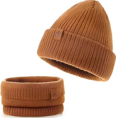 Produktbild von Beanie Baby-Set, 2-teilig: Kuschelige Kindermütze in Khaki, atmungsaktiv und leicht. Doppellagiges Acryl, perfekt für Wintertage. Größe S verfügbar.