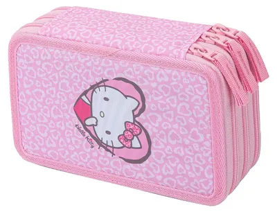 Productafbeelding van Baagl 3-vaks etui, schoolmap – Hello Kitty Sweet Leopard