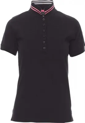 Produktbild von Damen Poloshirt "NAUTIC LADY" - Payper Schwarz/Weiss-Fluo-Fuchsienrot S