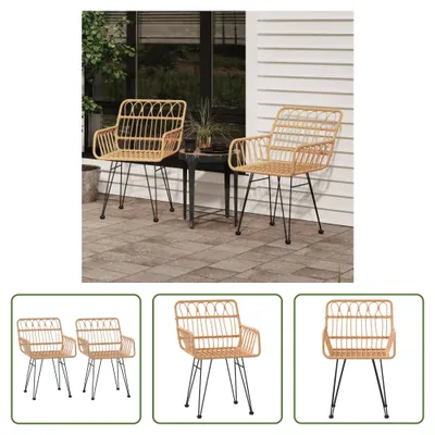 Immagine prodotto di The Living Store sedie da giardino 2 pezzi con braccioli 56x64x80 cm PE rattan