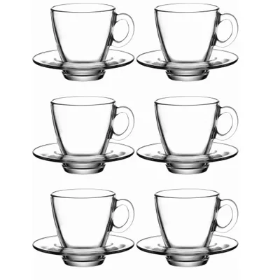 Produktbild von Pasabahce Aqua Kaffeetassenset Tasse und Untertasse 12tlg.