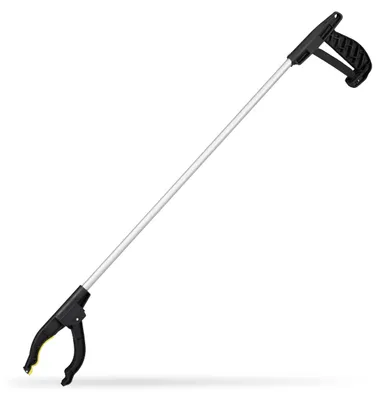 Zdjęcie produktu dla Relaxdays Uniwersalne ramię chwytne, chwytak do śmieci, przedłużka ramienia, pomoc w chwytaniu dla seniorów, aluminium, 76 cm, srebrno-czarne