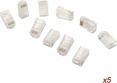 Obrázok produktu pre AISENS A138-0291, RJ-45, Priehľadná, Cat5e, U/UTP (UTP), RoHS, 50 kusov