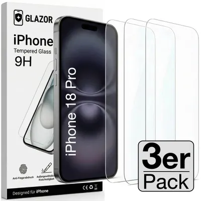 Produktbild von 3x iPhone 18 Pro Panzerglas Panzerfolie Schutzglas Display Glas Schutzfolie 9H