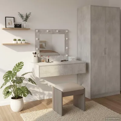 Produktbild von "im Angebot" Schminktisch mit Schubladen Grau 83x40x70 cm Holzwerkstoff - Schminktische CC24663