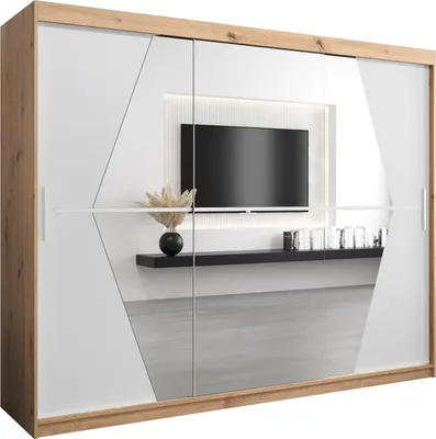Produktbild von Kleiderschrank, Schiebetürenschrank Schlafzimmer, Schrank mit Spiegel BOLIWIA 250 cm