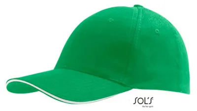 Produktbild von SOLs 88100 | Six Panel Cap Buffalo / Kappe / Mütze / Hut - Farbe: Kelly Green/White - Größe: One Size