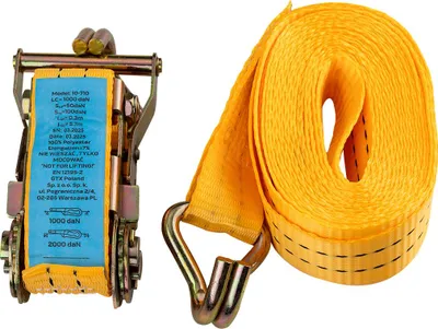 Immagine prodotto di Cinghia di ancoraggio NEO TOOLS con cricchetto 38 mm x 6 m caricabile fino a 2000 kg Poliestere resistente per il trasporto sicuro di carichi pesanti