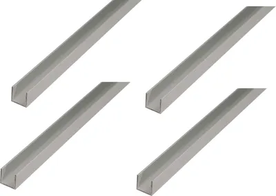 Produktbild von Alberts 4 x U-Profil, Aluminium, 10 x 15 x 10 x 1 mm, Länge 1 m, silberfarbig eloxiert