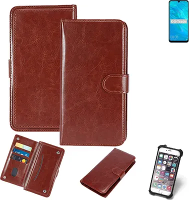 Produktbild von K-S-Trade 360° Hülle kompatibel mit Huawei Mate 30 Lite braun Kunstleder Case BookCase WalletCase Kunstlederederhülle Handyhülle, Rundumschutz
