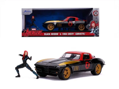Produktbild von Jada Toys 253225014 - Marvel Black Widow 1966 Chevy 1:24