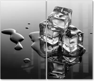 Produktbild von DEQORI Herdabdeckplatte Glas 2-tlg 'Schmelzende Eiswürfel' Herd Abdeckung Küche