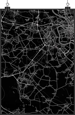 Produktbild von Mr. & Mrs. Panda Bild Neubrück DIN A2 - Geschenk, Stadt Dorf Karte Landkarte Map Stadtplan, drucke, Wandbild, kunstdruck poster, wanddeko