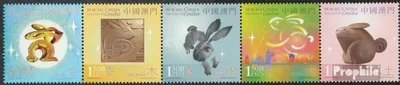 Produktbild von Briefmarken Macau 2011 Mi 1724-1728 Fünferstreifen (kompl.Ausg.) postfrisch Chinesisches Neujahr