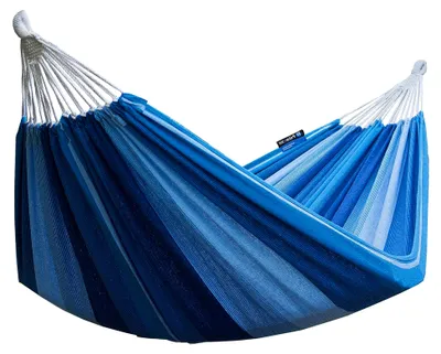 Produktbild von Hängematte für den Außenbereich 220 x 160 cm, Tragfähigkeit bis 200 kg Doppelhängematte XXL (Blau)