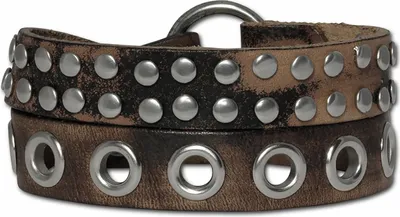 Image de SilberDream bracelet en cuir -vachette tannée- brun rivets unie LA5645B