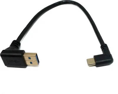 Obrázok produktu pre USB 25 cm, kábel typu C na typ A (3.0), uhol 90 stupňov. | System-S