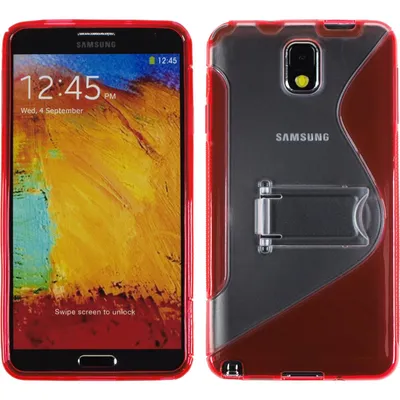 Produktbild von PhoneNatic Case kompatibel mit Samsung Galaxy Note 3 - rot Silikon Hülle Aufstellbar + 2 Schutzfolien