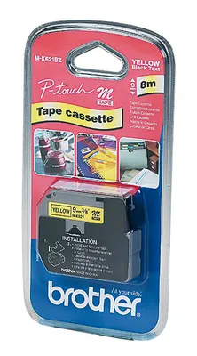 Obrázok produktu pre Brother M-K621BZ, Čierna na žltej, M, Čierna, Tepelný prenos, Čína, Brother
