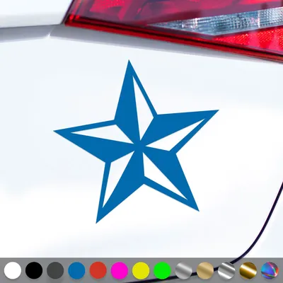 Produktbild von PantherPixel Stern Aufkleber Nautischer Kompass Seefahrt Sticker Auto Geschenkidee Farbe Blau