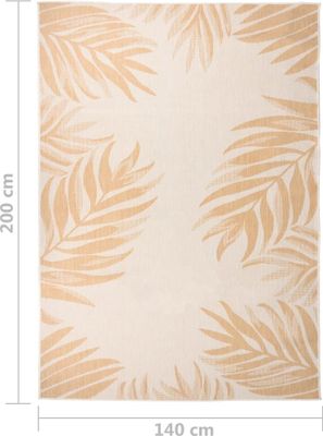 vidaXL Outdoor-Teppich Flachgewebe 140x200 cm Blattmuster