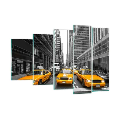 Produktbild von Bilder auf glas - Taxi Stadt Straße Transport - 150x100cm - Glasbilder - Wandbilder - Kunstdruck - zum Aufhängen bereit - Wanddekoration aus Glas - Glas Bilder - Wandbild auf Glas - GEG150x100-2695