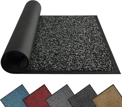 Immagine prodotto di Tappetino d'ingresso 90x150 cm, antracite-nero, lavabile, antiscivolo