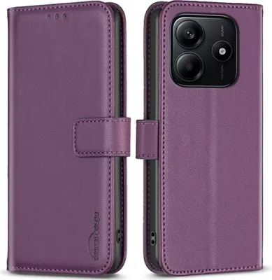 Produktbild von Xiaomi Redmi Note 14 4G Hülle - BINFEN Klapphülle - Violett